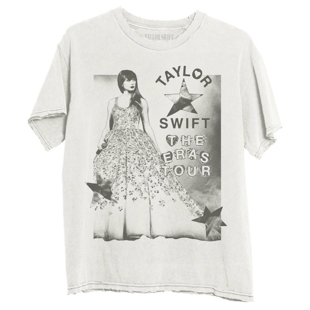 Taylor Swift The Eras Tour Speak Now Graphic Cotton Distressed Trim Tee XL White